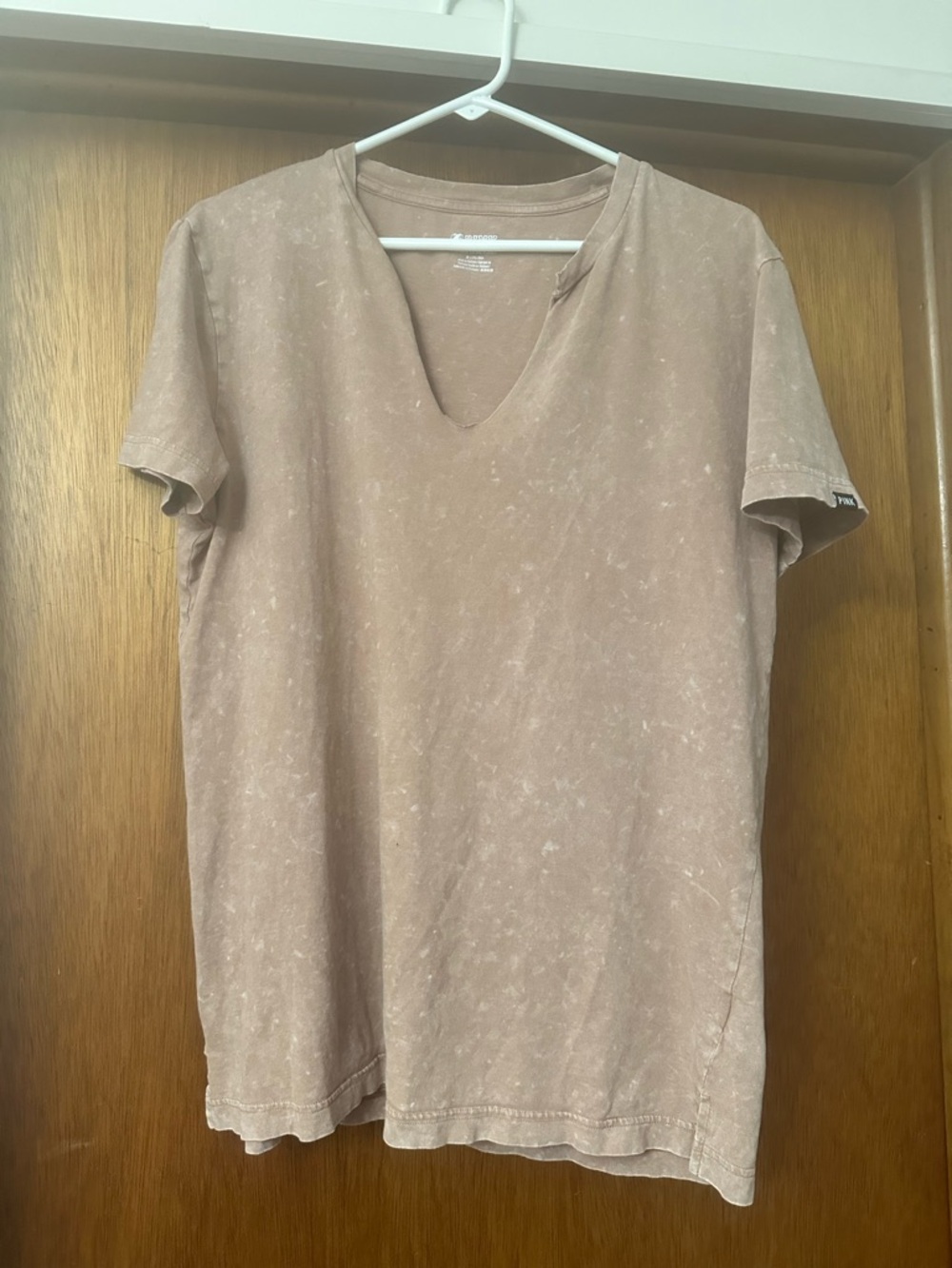 Victoria secret PINK Washed Mauve/tan V-Neck Tee- size medium